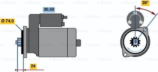 BOSCH 0 986 013 571 - Käynnistinmoottori inparts.fi