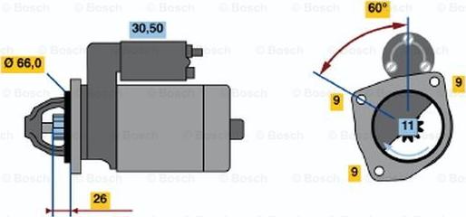 BOSCH 0 986 013 620 - Käynnistinmoottori inparts.fi