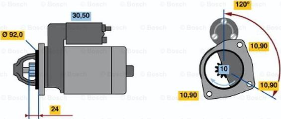 BOSCH 0 986 013 190 - Käynnistinmoottori inparts.fi