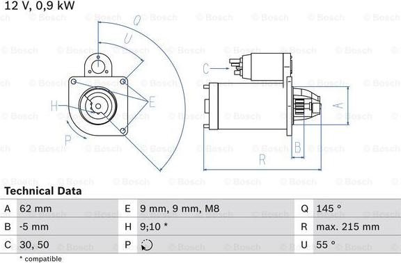 BOSCH 0 986 013 850 - Käynnistinmoottori inparts.fi