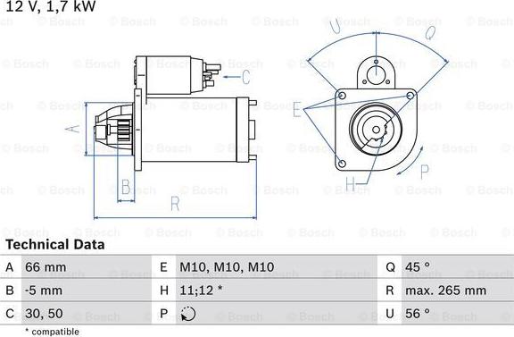 BOSCH 0 986 013 240 - Käynnistinmoottori inparts.fi