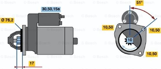 BOSCH 0 986 013 220 - Käynnistinmoottori inparts.fi