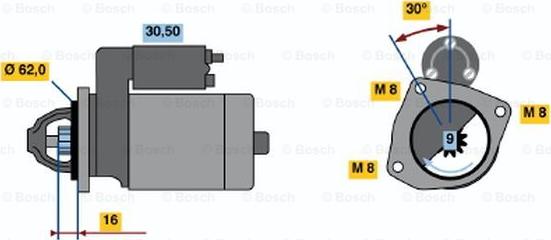 BOSCH 0 986 013 740 - Käynnistinmoottori inparts.fi