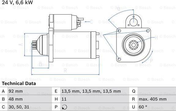 BOSCH 0 986 012 480 - Käynnistinmoottori inparts.fi