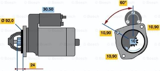 BOSCH 0 986 012 470 - Käynnistinmoottori inparts.fi