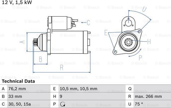 BOSCH 0 986 012 660 - Käynnistinmoottori inparts.fi