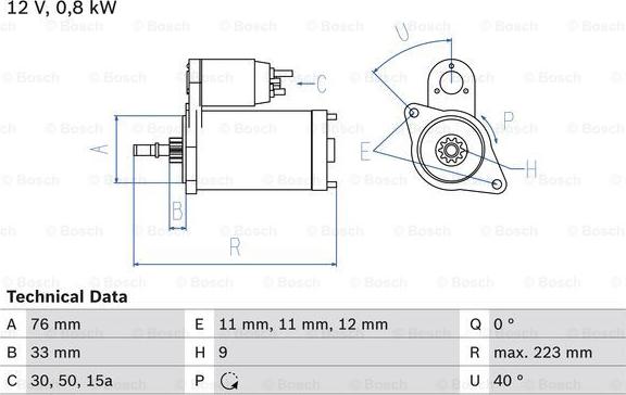 BOSCH 0 986 012 600 - Käynnistinmoottori inparts.fi