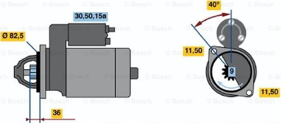 BOSCH 0 986 012 061 - Käynnistinmoottori inparts.fi