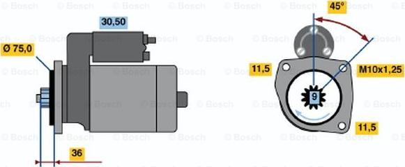 BOSCH 0 986 012 851 - Käynnistinmoottori inparts.fi