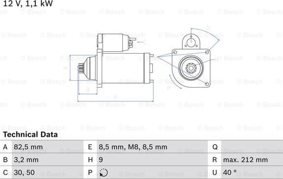 BOSCH 0 986 017 940 - Käynnistinmoottori inparts.fi