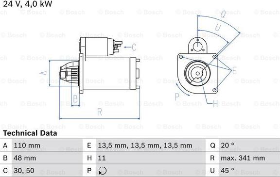 BOSCH 0 986 017 980 - Käynnistinmoottori inparts.fi