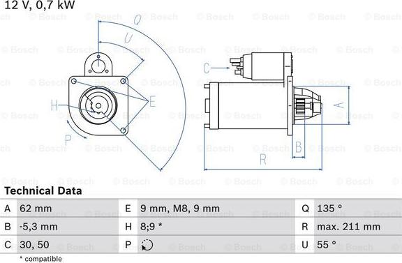 BOSCH 0 986 017 930 - Käynnistinmoottori inparts.fi