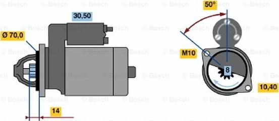 BOSCH 0 986 017 551 - Käynnistinmoottori inparts.fi