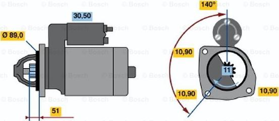 BOSCH 0 986 017 090 - Käynnistinmoottori inparts.fi