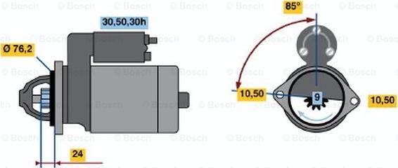 BOSCH 0 986 017 160 - Käynnistinmoottori inparts.fi