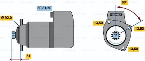 BOSCH 0 986 017 100 - Käynnistinmoottori inparts.fi