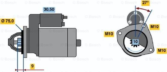 BOSCH 0 986 017 131 - Käynnistinmoottori inparts.fi