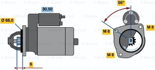 BOSCH 0 986 017 361 - Käynnistinmoottori inparts.fi