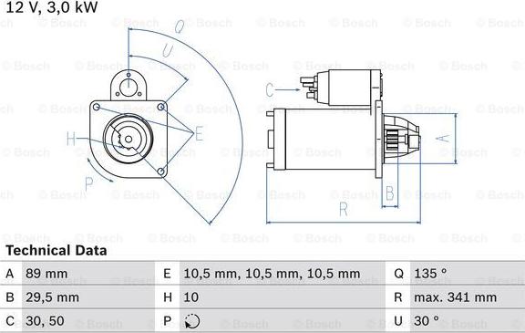 BOSCH 0 986 017 750 - Käynnistinmoottori inparts.fi