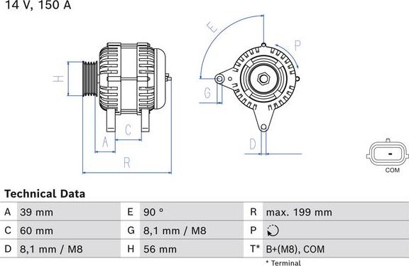 BOSCH 0 986 084 070 - Laturi inparts.fi