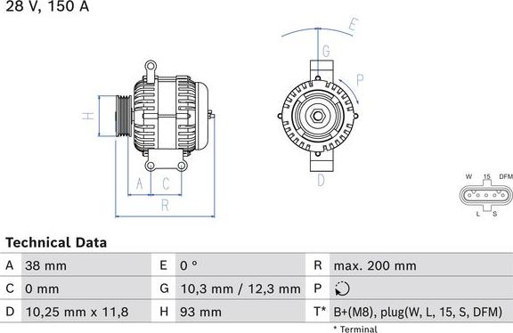 BOSCH 0 986 085 350 - Laturi inparts.fi