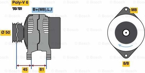 BOSCH 0 986 080 650 - Laturi inparts.fi