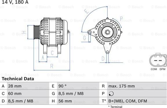 BOSCH 0 986 080 090 - Laturi inparts.fi