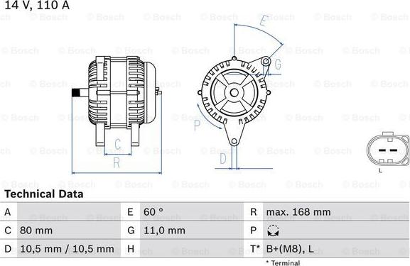 BOSCH 0 986 080 060 - Laturi inparts.fi