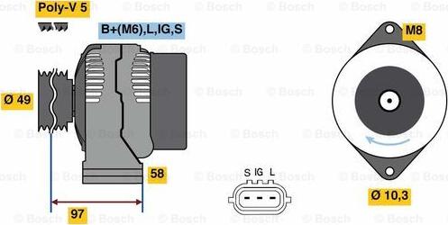 BOSCH 0 986 080 010 - Laturi inparts.fi