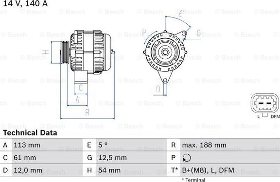 BOSCH 0 986 080 380 - Laturi inparts.fi