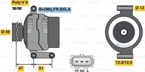 BOSCH 0 986 080 750 - Laturi inparts.fi