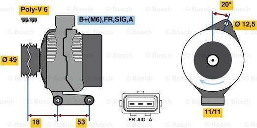 BOSCH 0 986 080 700 - Laturi inparts.fi