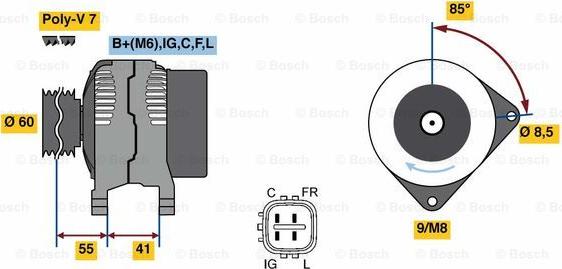 BOSCH 0 986 080 730 - Laturi inparts.fi