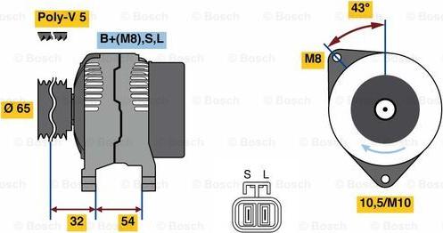 BOSCH 0 986 081 050 - Laturi inparts.fi