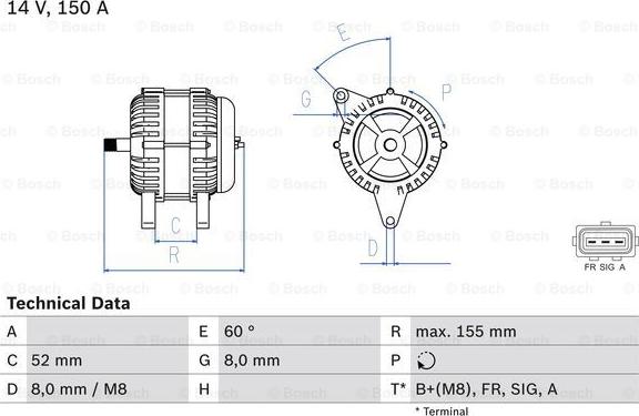 BOSCH 0 986 081 140 - Laturi inparts.fi