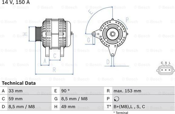 BOSCH 0 986 083 540 - Laturi inparts.fi