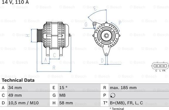 BOSCH 0 986 083 550 - Laturi inparts.fi