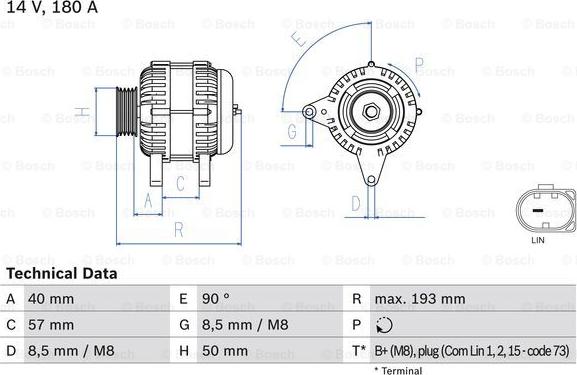 BOSCH 0 986 083 850 - Laturi inparts.fi