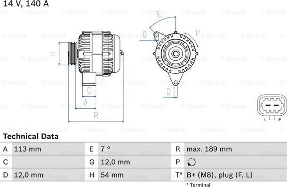 BOSCH 0 986 083 820 - Laturi inparts.fi