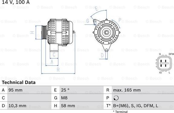 BOSCH 0 986 082 010 - Laturi inparts.fi