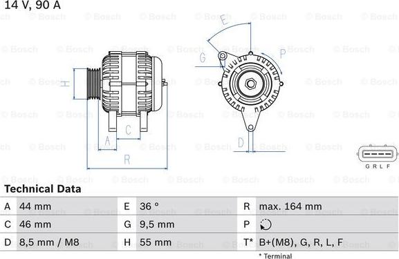 BOSCH 0 986 082 750 - Laturi inparts.fi