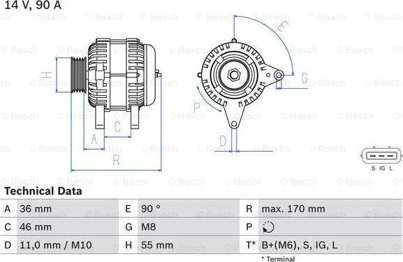 BOSCH 0 986 082 770 - Laturi inparts.fi