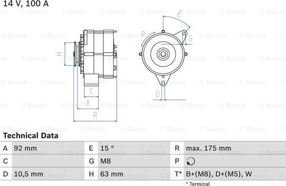 BOSCH 0 986 039 450 - Laturi inparts.fi