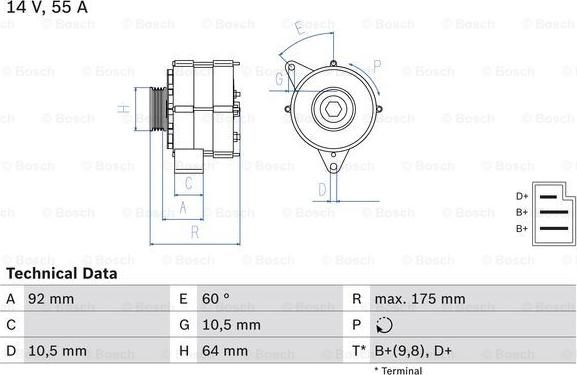 BOSCH 0 986 034 050 - Laturi inparts.fi