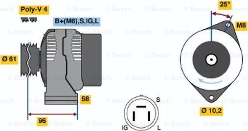 BOSCH 0 986 035 901 - Laturi inparts.fi