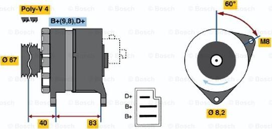 BOSCH 0 986 036 611 - Laturi inparts.fi