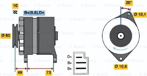 BOSCH 0 986 030 120 - Laturi inparts.fi