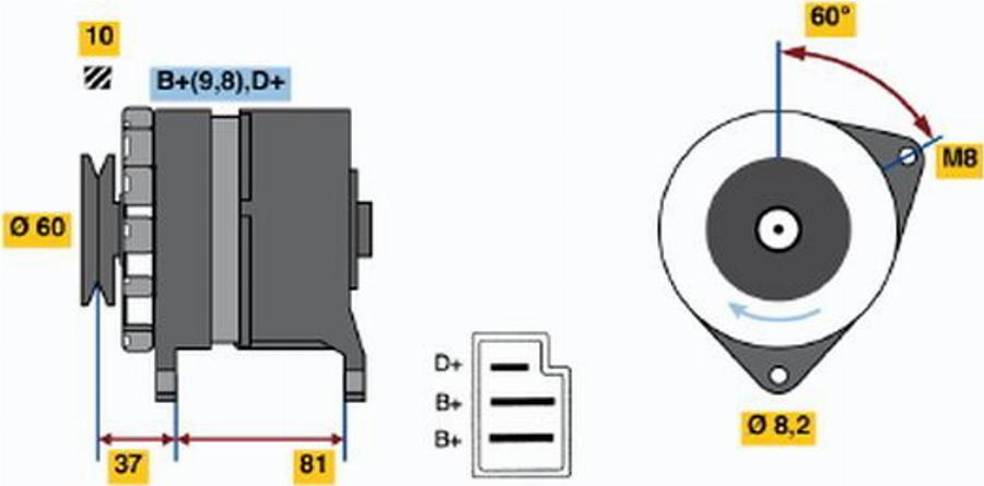 BOSCH 0986030770 - Laturi inparts.fi