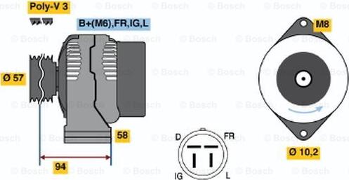 BOSCH 0 986 038 571 - Laturi inparts.fi