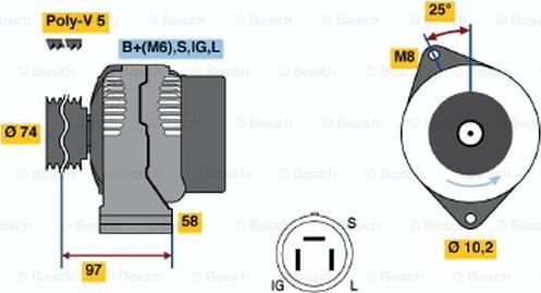 BOSCH 0 986 037 011 - Laturi inparts.fi